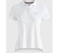 Tommy Hilfiger Equestrian Damen Kurzarm Strass Poloshirt TH OPTIC - L, white