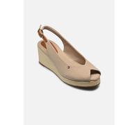 Tommy Hilfiger Damen Wedge Espadrilles Flag Mid Slingback Verstellbarer Riemen, Beige (Horseradish), 39