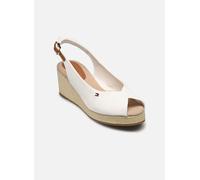 Tommy Hilfiger Damen Wedge Sandalen Flag Mid Slingback Verstellbarer Riemen, Weiß (Ecru), 41