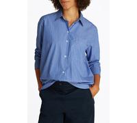 Tommy Hilfiger Damen Hemd Poplin Easy Fit Oversized, Mehrfarbig (Blue STP), 36
