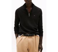 Troyer TOMMY HILFIGER "ESSENTIAL COTTON ZIP MOCK", Herren, Gr. XXL, schwarz, Strick, Obermaterial: 100% Baumwolle, casual, Langarm, Pullover (29045230-XXL) schwarz