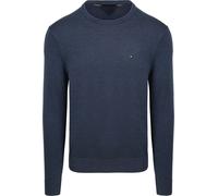 Rundhalspullover TOMMY HILFIGER "ESSENTIAL COTTON", Herren, Gr. L, aegean sea heather, Strick, Obermaterial: 100% Baumwolle, regular fit, Rundhals, Rippbündchen, Pullover Rundhalspullover, Crewneck Re