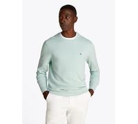 Tommy Hilfiger "ESSENTIAL STRUCTURE CREW NECK mit Struktur und Label" unifarben, casual, regular fit, Baumwolle, Rundhals (83362942-M) minty essence heather
