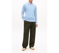 Tommy Hilfiger Regular Fit Strickpullover aus reiner Baumwolle in Hellblau Melange, Größe XXL