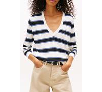 Tommy Hilfiger Essential V-neck Sweater Black/multi Stripe Größe: XL | Pullover Outlet | Damen | Schwarz