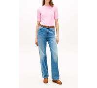 Kurzarmpullover TOMMY HILFIGER "CO JERSEY FINE GG C-NK SS SWT", Damen, Gr. L (42/44), rose petal, Feinstrick, Obermaterial: 67% Baumwolle, 33% Polyamid, unifarben, regular fit normal, Rundhals, einges