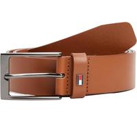 Ledergürtel TOMMY HILFIGER "LAYTON 3.5 cm breit", Herren, Gr. 85, braun (cognac), Rindsleder, unifarben, Gürtel Ledergürtel, Metallpatch, Einfachdornschließe (24226354-85) cognac