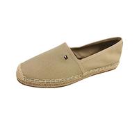 Espadrille TOMMY HILFIGER "FLAG CANVAS ESPADRILLE", Damen, Gr. 38, beige, Baumwolle, sportlich, Schuhe, Slipper, Flats, Bequemschuh mit Bastbezug und Ziernähten (45823803-38) beige