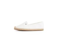 Espadrille TOMMY HILFIGER "FLAG CANVAS ESPADRILLE", Damen, Gr. 40, beige (ecru), Baumwolle, unifarben, Schuhe Espadrille, Slipper,Flats,Bequemschuh mit Jutebezug und Ziernähten, schmale Form (26620431