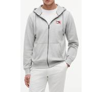 Tommy Hilfiger Flag Embroidery French Terry Zip-thru Hoody Light Grey Heath Größe: XXL | Kaputzenpullis Outlet | Herren | Grau