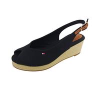 Tommy Hilfiger Damen Wedge Espadrilles Flag Mid Slingback Verstellbarer Riemen, Schwarz (Black), 38