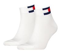 Tommy Hilfiger Kurzsocken TH UNI TJ QUARTER 2P FLAG – Herren, 39-42, Weiß, verstärkte Ferse/Spitze