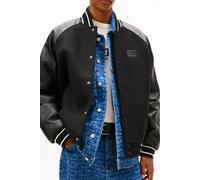 Tommy Jeans Regular Fit College-Jacke mit Woll-Anteil in Black, Größe L