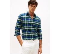 Tommy Hilfiger Flanellhemd Herren Regular Fit Baumwolle tanne, M
