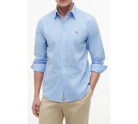 Langarmhemd TOMMY HILFIGER "FLEX POPLIN GINGHAM SHIRT", Herren, Gr. S (46), N-Gr, blau spell, check, Web, Obermaterial: 100% Baumwolle, regular fit normal, 1-Knopf-Manschette, Hemden, Regular Fit Flex