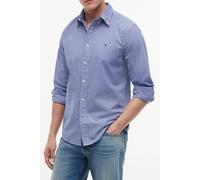 Langarmhemd TOMMY HILFIGER "FLEX POPLIN GINGHAM SHIRT", Herren, Gr. XL, N-Gr, wedge blau, check, Web, Obermaterial: 100% Baumwolle, regular fit normal, 1-Knopf-Manschette, Hemden (19289106-XL) wedge b