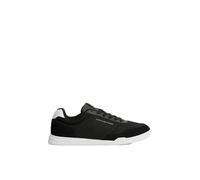 Sneaker TOMMY HILFIGER "LO PRO CUPSOLE NYLON SUEDE MIX", Herren, Gr. 41, schwarz-weiß (schwarz), Leder, Lederimitat, Textil, unifarben mit Farbeinsatz, Schuhe Sneaker, Freizeitschuh, Halbschuh, Schnür