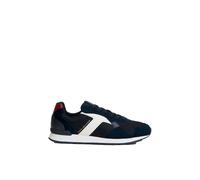 Sneaker TOMMY HILFIGER "T HILFIGER CORE MIX RUNNER", Herren, Gr. 44, Textil, blau (blau, weiß), Leder, Lederimitat, Textil, Veloursleder, Schuhe Sneaker, Schnürschuh, Halbschuh, Freizeitschuh mit Kont
