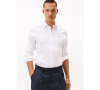Langarmhemd TOMMY HILFIGER "DOBBY", Herren, Gr. XL, primary_ausgabeGroessentyp, weiß, Web, Obermaterial: 98% Baumwolle, 2% Elasthan, Casual, slim fit, 1-Knopf-Manschette, Hemden, Slim Fit, Button-down