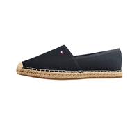 Espadrille TOMMY HILFIGER "FLAG CANVAS ESPADRILLE", Damen, Gr. 41, schwarz, Baumwolle, unifarben, Schuhe Espadrille, Slipper, Flats, Bequemschuh, Jutebezug und Ziernähten, schmale Form (18576350-41) s