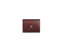 Geldbörse TOMMY HILFIGER "TH ICON TRIFOLD", Damen, dunkelrot, Lederimitat, Basic, Kleinlederwaren, Damen Geldbeutel, Portemonnaie mit TH-Logo-Schmuckelement (12372059-0) dunkelrot