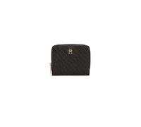 Geldbörse TOMMY HILFIGER "TH ICON MED ZA W/FLAP MONO", Damen, schwarz, Lederimitat, Basic, Kleinlederwaren, Unisex Geldbeutel, Portemonnaie mit TH-Schmucklogo (79249716-0) schwarz