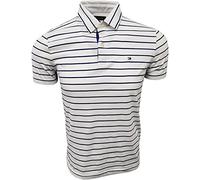 Tommy Hilfiger Gestreiftes Poloshirt aus weicher Baumwolle, Weiss/opulenter Garten, X-Klein