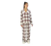 Tommy Hilfiger Gift PJ Set, Slipper, Geschenkbox für Damen, Pyjama und Hausschuhe, Flanell, L, Weiß