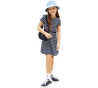 Tommy Hilfiger Girl's Essential Punto Skater Dress Ss KG0KG09149 Kleider, Blau (Dark Night Navy Stripes), 12 Jahre