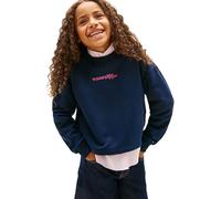 Tommy Hilfiger Girl's Glitter Tommy Crew KG0KG09128 Sweatshirts, Blau (Dark Night Navy), 16 Jahre