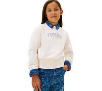 Tommy Hilfiger Girls HIGH Rib Hem Crew Neck KG0KG08989 White (Ancient White) 18 Month