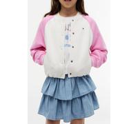 Sweatjacke TOMMY HILFIGER, Mädchen, Gr. 16 (176), pink (ancient weiß, pink), Sweatware, Obermaterial: 68% Baumwolle, 32% Polyester. Futter: 100% Baumwolle, regular fit normal, Rundhals, Bündchen, Swea