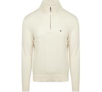Tommy Hilfiger Herren Pullover mit Reißverschluss Essential Cotton Mock Halbzip, Elfenbein (Ivory Petal), L