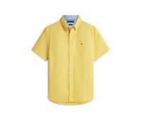 Tommy Hilfiger Men's Cl Linen Blend Solid Ss Rf Sht MW0MW42450, Yellow, XXL