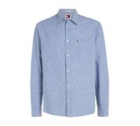 Tommy Jeans Herren Hemd Linen Blend Shirt Freizeithemd, Blau (Charmed), S
