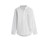 Langarmhemd TOMMY HILFIGER "FLEX DOBBY SLIM FIT", Herren, Gr. M (48/50), N-Gr, weiß, Web, Obermaterial: 100% Baumwolle, slim fit normal, 1-Knopf-Manschette, Hemden, Slim Fit Dobby Structure (12182509-