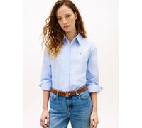 Tommy Hilfiger Damen Hemd Oxford Relaxed Fit, Blau (Mid Blue), 36