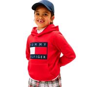 Kapuzensweatshirt TOMMY HILFIGER, Mädchen, Gr. 10 (140), primary rot, Sweatware, Obermaterial: 100% Baumwolle, unifarben, regular fit normal, Rundhals, eingesetzt angesetztes Bündchen, Sweatshirts, Ki