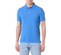 Poloshirt TOMMY HILFIGER "1985 SLIM POLO", Herren, Gr. XXL, blau orbit, Piqué, Obermaterial: 96% Baumwolle, 4% Elasthan, Shirts Poloshirt, Markenstickerei, aus Baumwoll-Piqué (70460357-XXL)