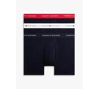 Boxershorts "3P BOXER BRIEF WB", Herren, Gr. L (52), 3 Stk., primary rot, weiß, desert sky, Jersey, Obermaterial: 95% Baumwolle, 5% Elasthan, TOMMY HILFIGER UNDERWEAR, körpernah, Unterhosen, mit kontr