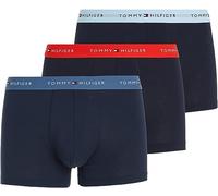 Tommy Hilfiger Herren 3er Pack Boxershorts Trunks mit Logobund, Mehrfarbig (Daring Scarlet/ Iron Blue/ Kps Blue), L