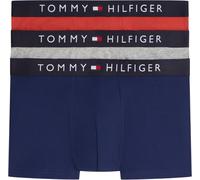 Tommy Hilfiger Herren 3er Pack Boxershorts Trunks mit Logobund, Mehrfarbig (Drk Ash/PRP NVY/Tr Rd), XXL
