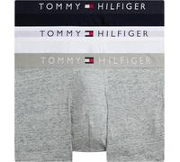 Tommy Hilfiger Herren 3er Pack Boxershorts Trunks mit Logobund, Mehrfarbig (Grey Htr/White/Desert Sky), XL