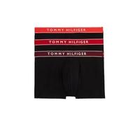 Tommy Hilfiger Herren 3er Pack Boxershorts Trunks mit Logobund, Mehrfarbig (Hot Heat/Med Red/Dp Rge), S