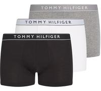 Tommy Hilfiger Herren 3er Pack Boxershorts Trunks mit Logobund, Mehrfarbig (Mid Hthr/Blck/Th Wht), S