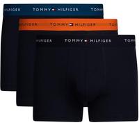 Tommy Hilfiger Herren 3er Pack Boxershorts Trunks mit Logobund, Mehrfarbig (Mid Turq/Orange Thunder/des Sky), L