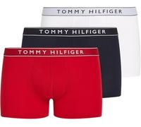 Tommy Hilfiger Herren 3er Pack Boxershorts Trunks mit Logobund, Mehrfarbig (Th Wht/Med Red/Dsrt Sky), S