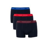 Tommy Hilfiger Herren 3er Pack Boxershorts Trunks mit Logobund, Schwarz (Bright Blue/Deep Crim/Deep Rouge), M