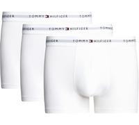 Tommy Hilfiger Herren 3er Pack Boxershorts Trunks mit Logobund, Weiß (White/White/White), S