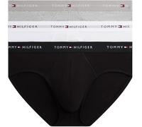 Tommy Hilfiger Herren 3er Pack Unterhosen Hip Briefs mit Logobund, Mehrfarbig (Mid Heather/Black/White), M